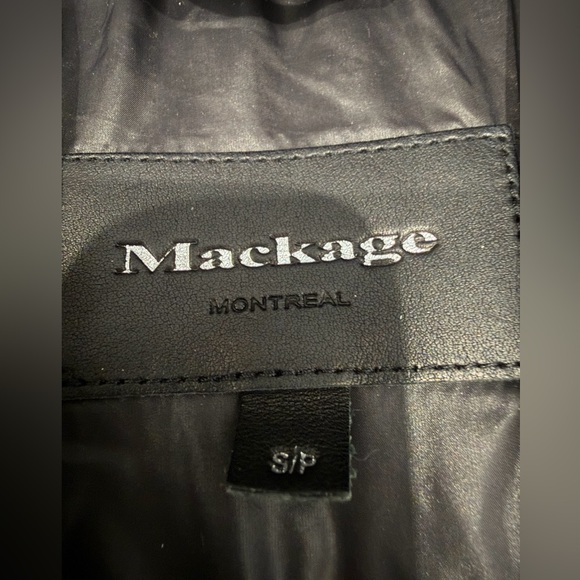 Mackage down parka coat with silver fox fur trim - Picture 12 of 14